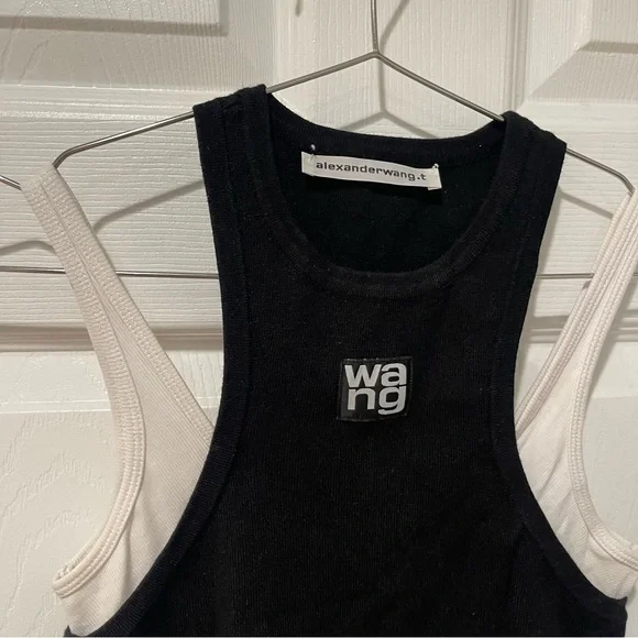 T by Alexander Wang Black Layered Ribbed Tank Dress - S - Picture 4 of 9
